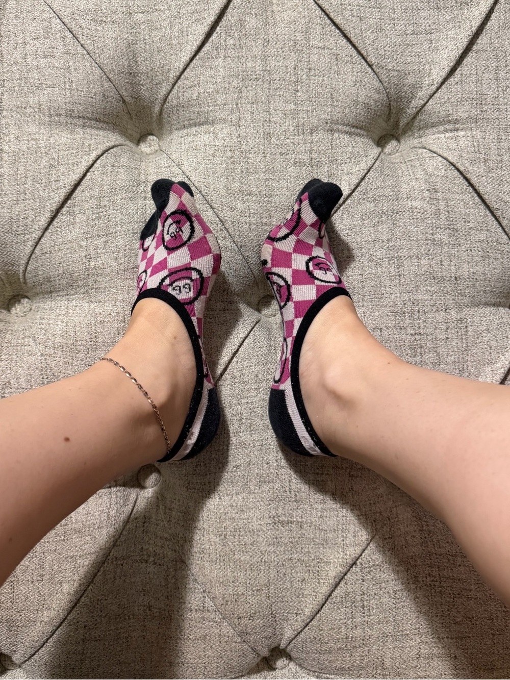 Vans Pink Checker Low-Cut No-Show Socks